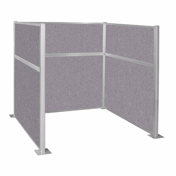 Versare Pre-Configured Hush Panel Cubicle (U Shape) 6' x 6' Cloud Gray Fabric 1859308 - main
